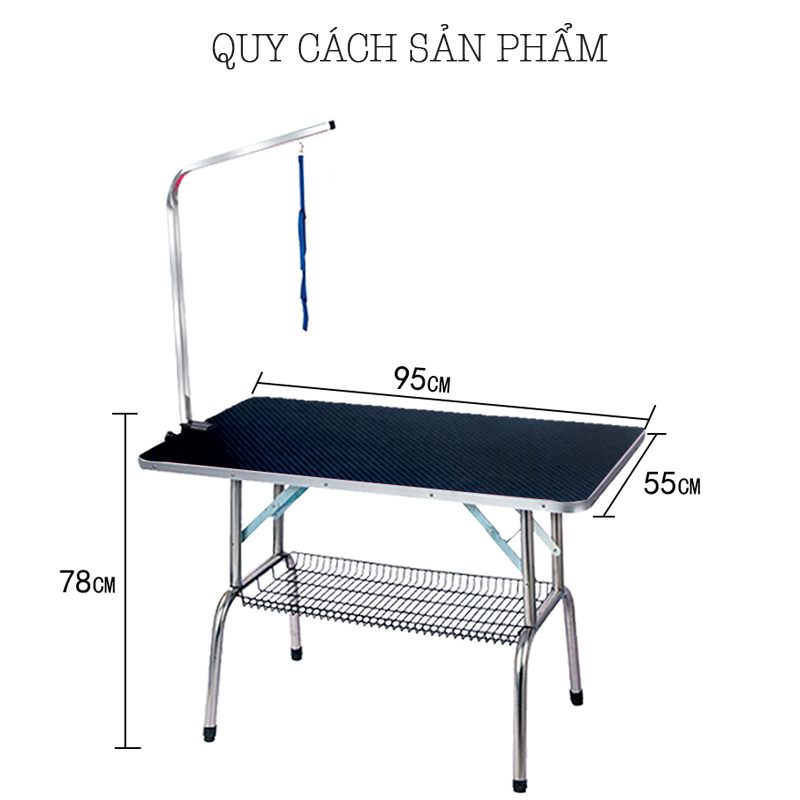 Bàn spa cắt tỉa thú cưng - Bàn grooming (96*55*80cm)