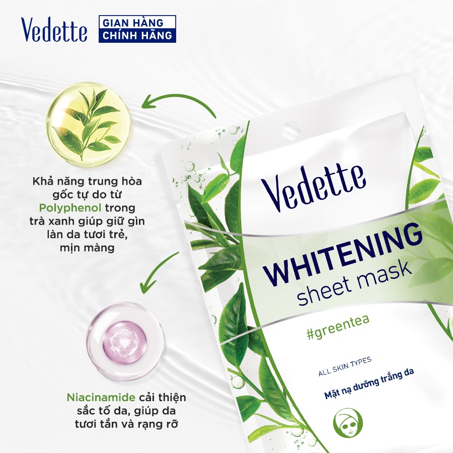 Mặt nạ giấy Vedette Trà Xanh 22ml (TPM018)