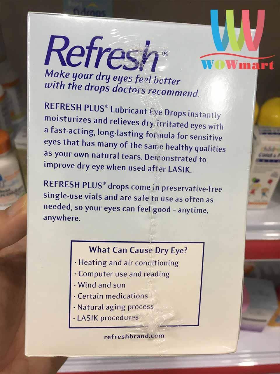 Nước nhỏ mắt Refresh Plus Lubricant Eye Drops 100 tép (dùng 1 lần) - MỸ