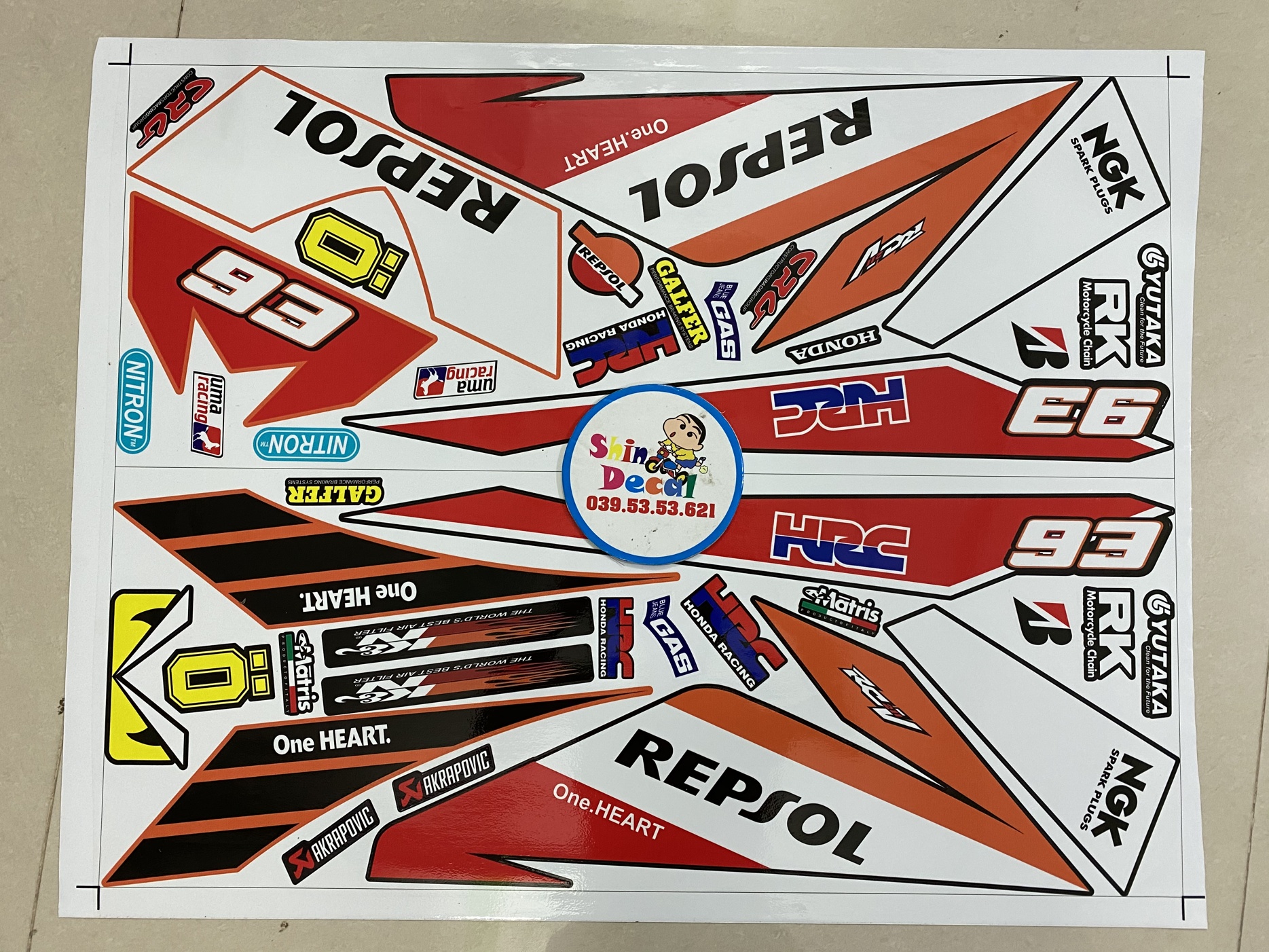 Tem rời honda winner 150 repsol 93