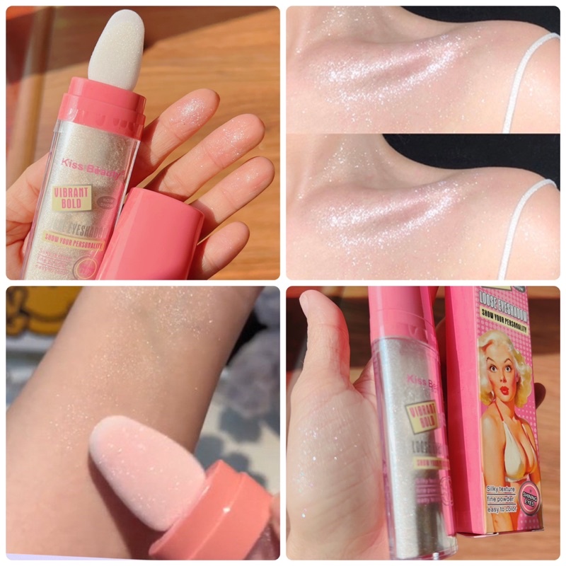Phấn phủ bột nhũ bắt sáng Kiss Beauty lấp lánh