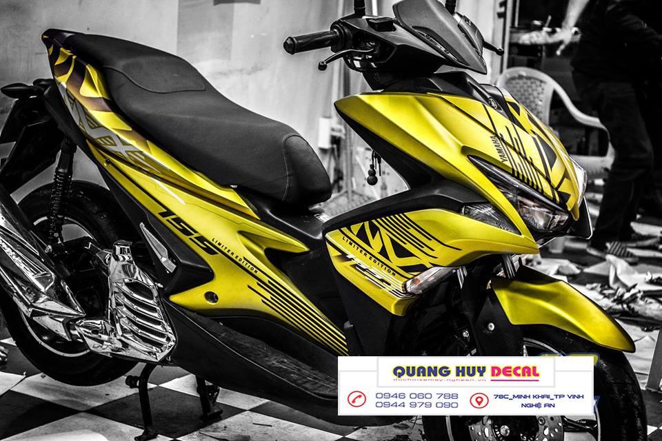 Tem trùm xe máy NVX vàng đen thiết kế slider - làm tem xe máy NVX  theo yêu cầu - Tem xe máy NVX rẻ đẹp và chất