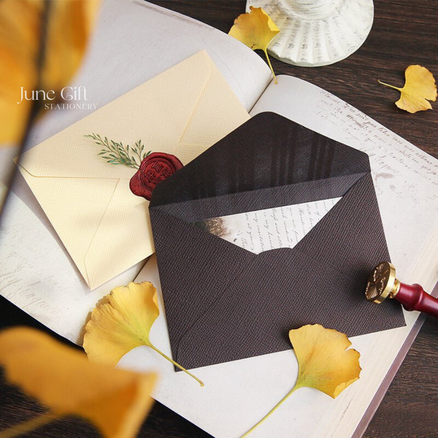 Phong bì thư vân vải linen phong cách cổ điển