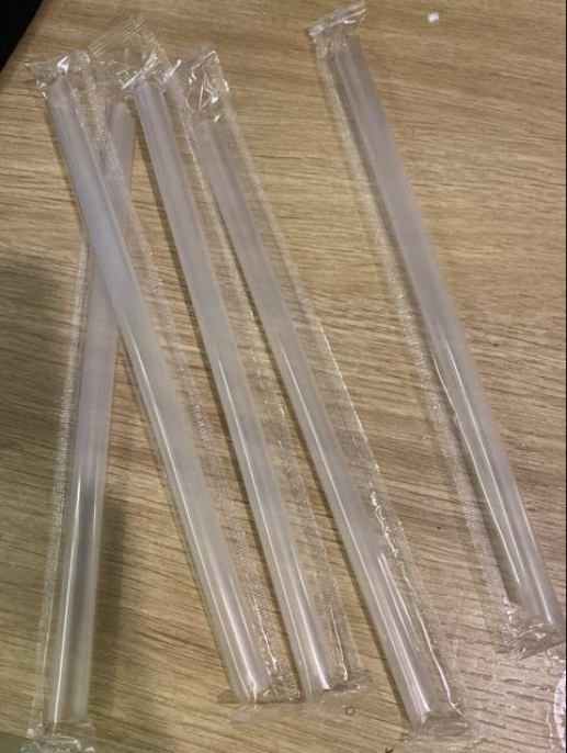 Ống hút (Trân châu, sinh tố) trắng có màng bọc (gói 500gram)