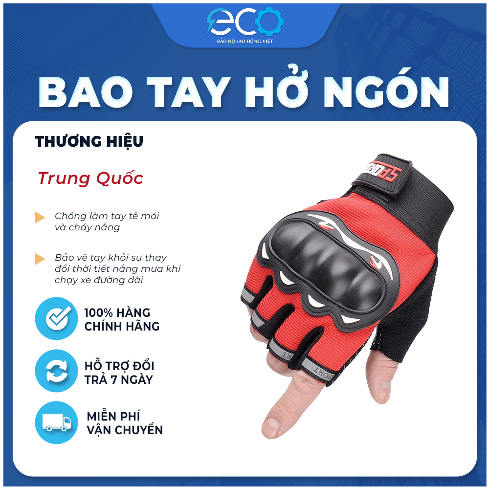 Găng tay, bao tay phượt Sports hở ngón đi phượt, tập Gym có gù bảo hộ