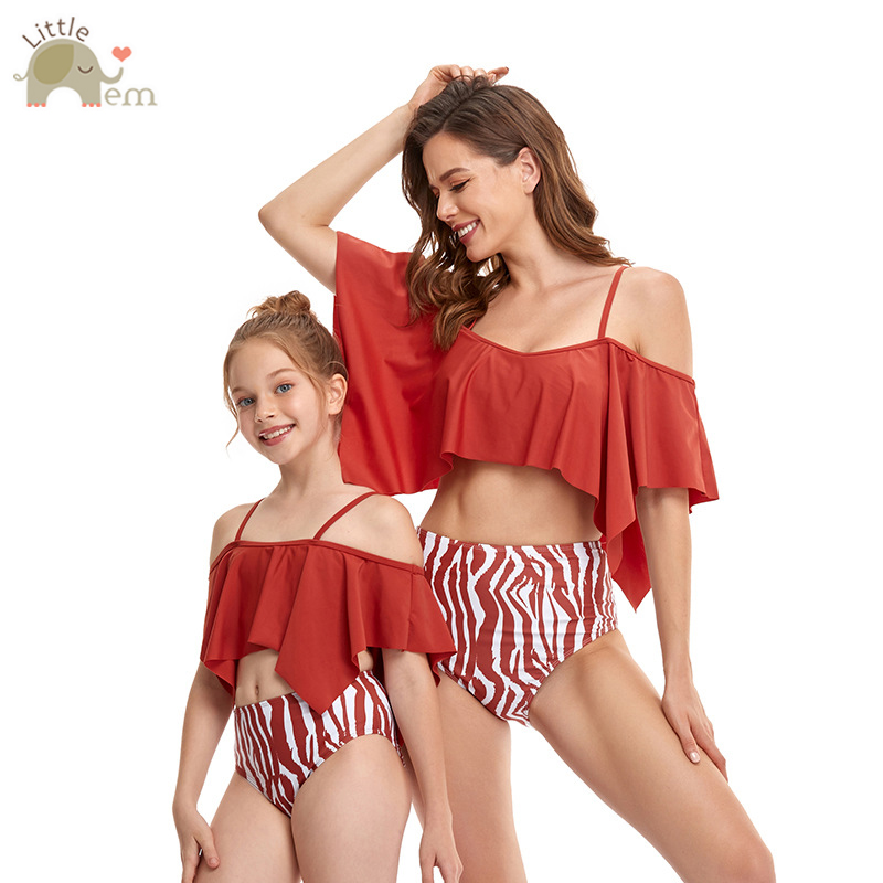 Bộ đồ bơi cho mẹ và bé gái - Red