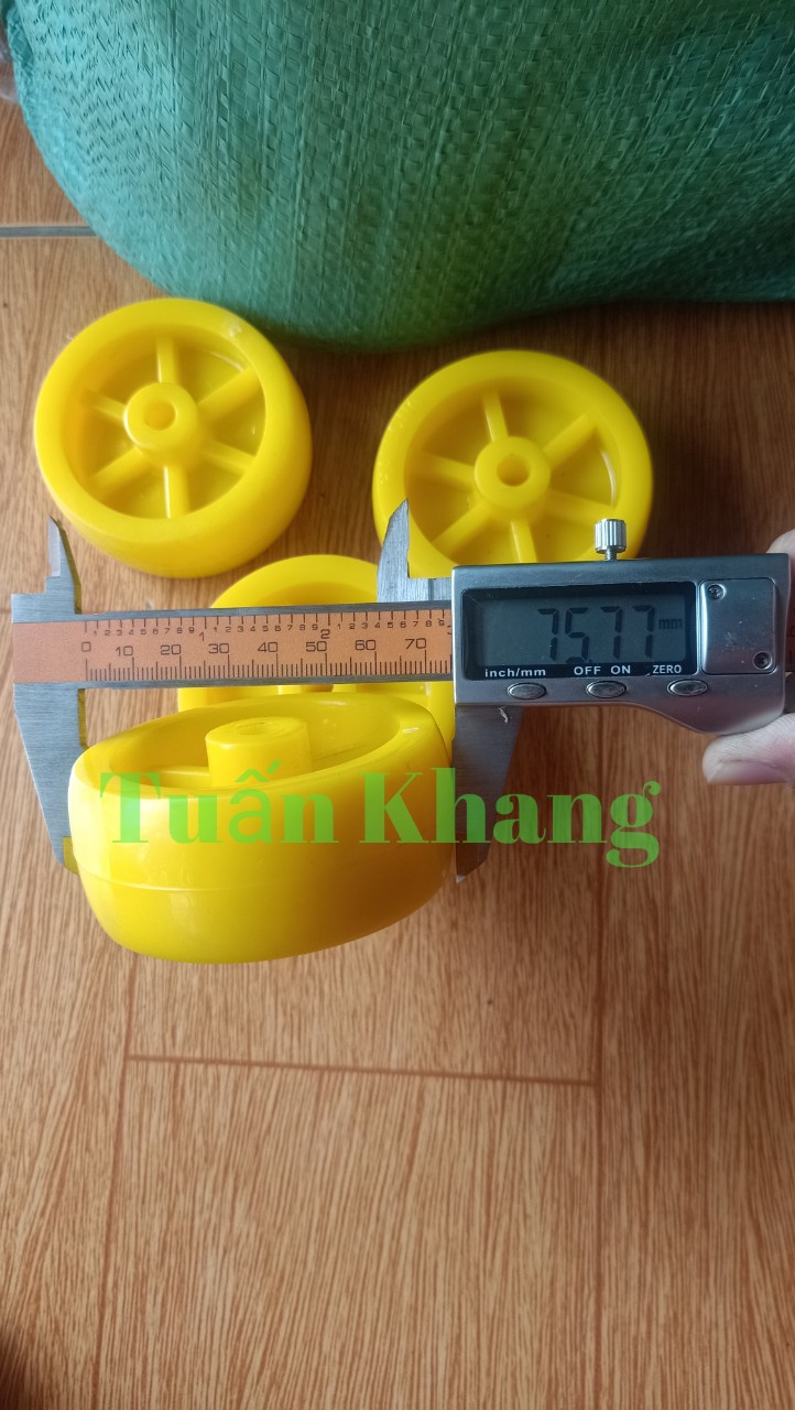 Bánh xe đẩy nhựa đường kính 75mm