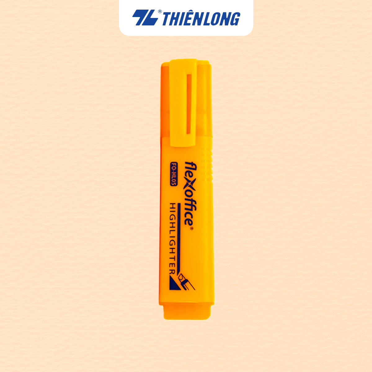 Bút dạ quang Thiên Long FlexOffice FO-HL05 với 5 màu mực tươi sáng, Vàng/ Cam/ Hồng/ Xanh/ Lá phản quang tốt,bề rộng 4mm