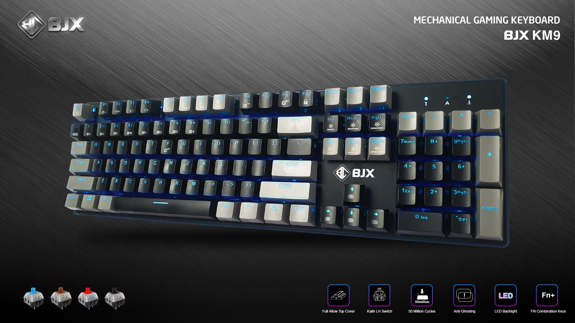 [HCM]BÀN PHÍM CƠ BJX KM9 New  Full Size Blue và RED Switch