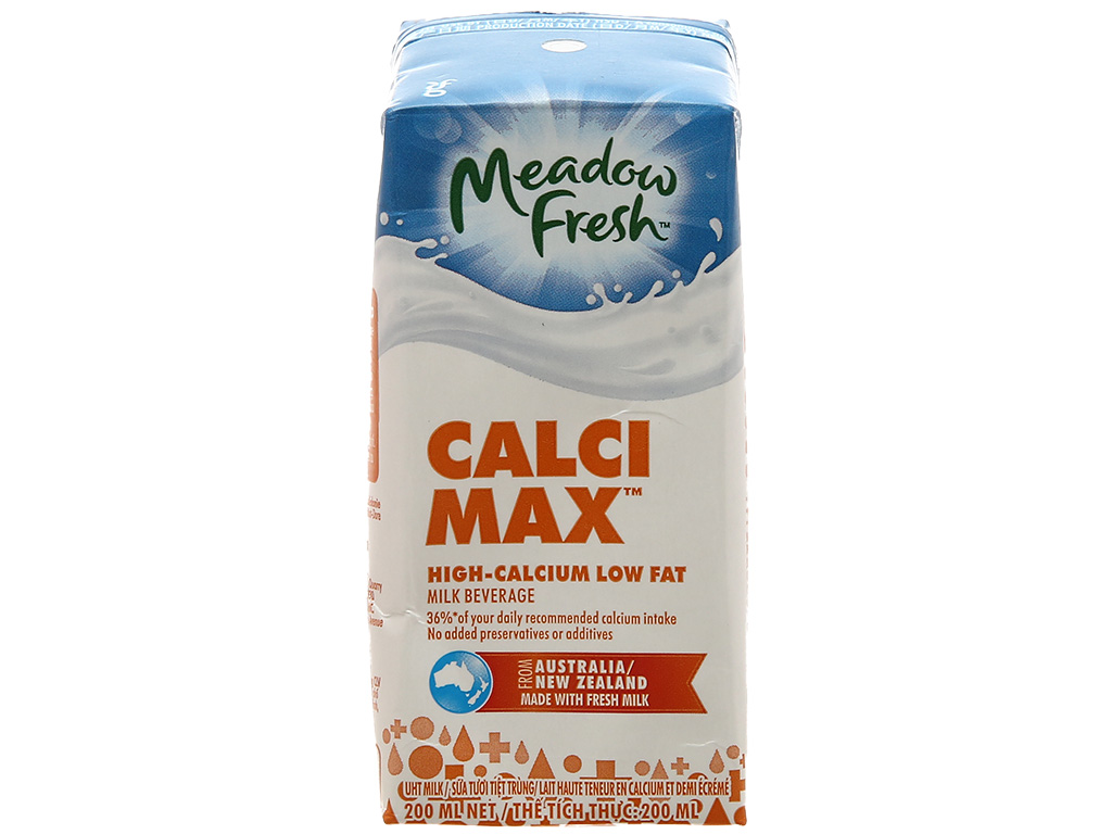 [Thùng 24 Hộp] Sữa Tươi Meadow Fresh Canxi Ít Béo - 200ml - Sữa Nhập Khẩu Úc
