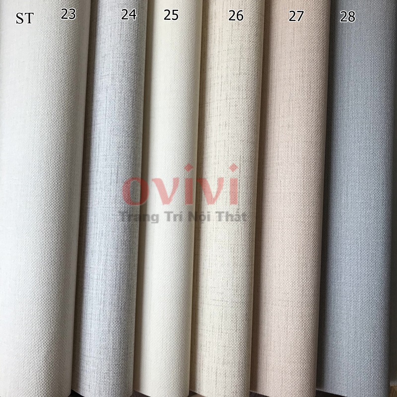 Giấy Dán Tường Phòng Ngủ Trơn Nhám Vân Vải Mịn ST Lụa Không Keo Khổ 53cm Nhiều Màu Lựa Chọn