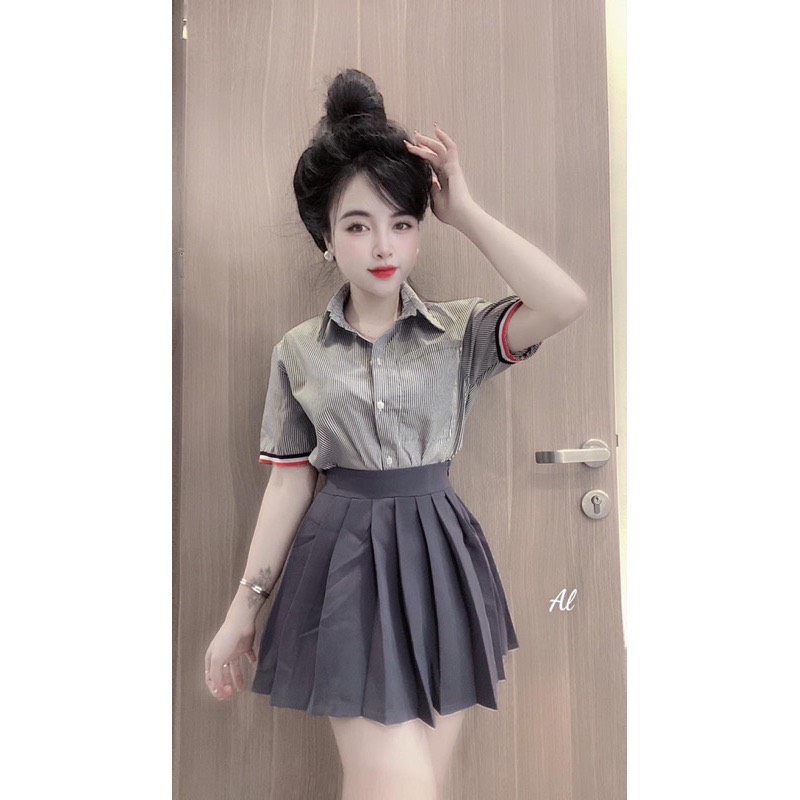 🍒🍒🍒sét sơ mi và chân váy thom browne SD1955