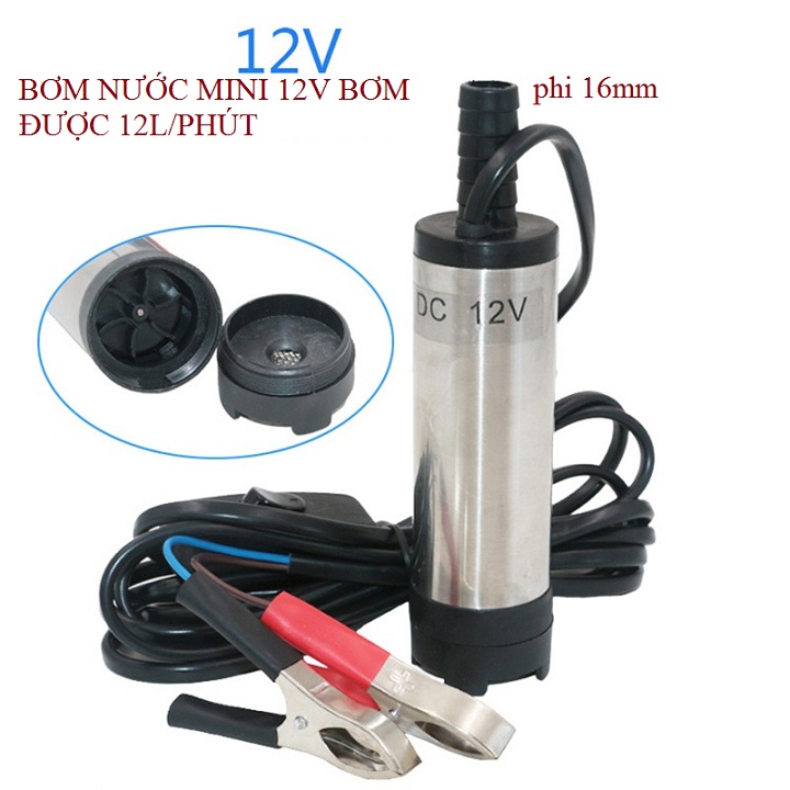 máy bơm chìm mini 12v - máy bơm dầu mini 12v