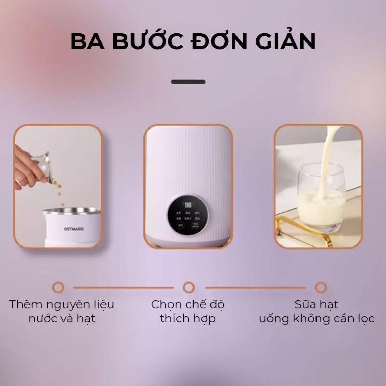 Máy làm sữa hạt OSTMARS chính hãng, máy nấu sữa hạt OSTMARS