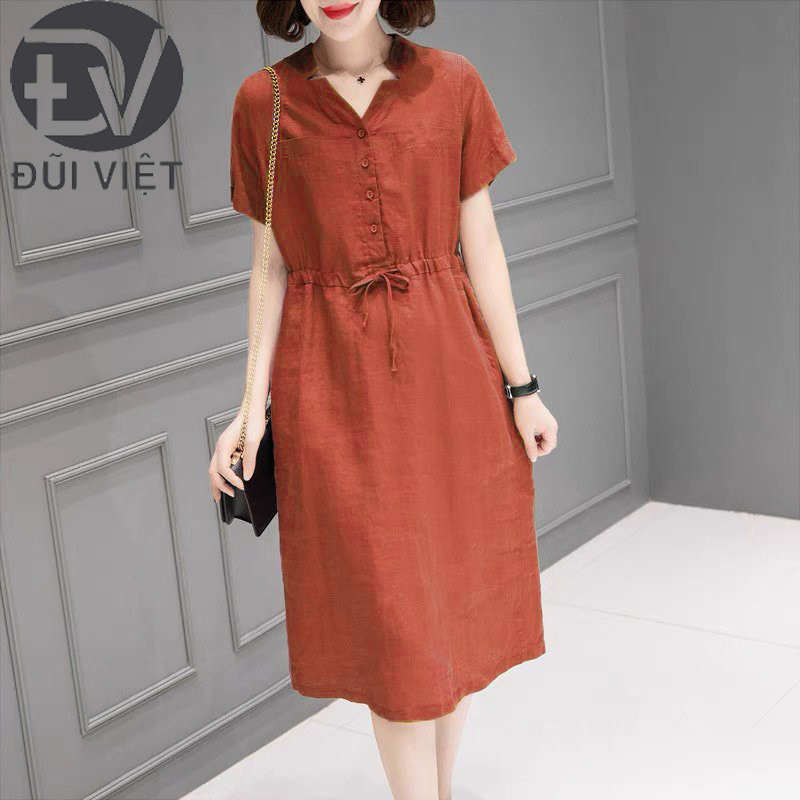 Review Đầm suông nữ - váy suông Linen cổ tròn dáng rộng ngắn tay, chất liệu  Linen cao cấp, phong cách nữ trẻ trung Đũi Việt