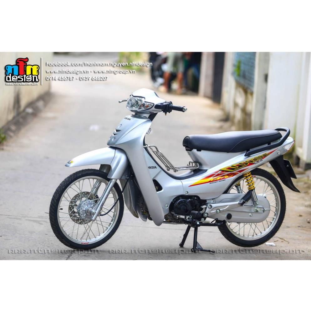 Tem Rời Dán Xe Wave Nhỏ Mẫu 2004 Bạc Đỏ Vàng
