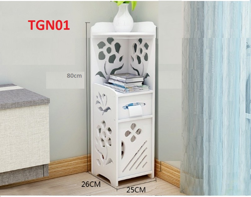 Tủ góc nhà tắm có cánh 3 tầng - tủ lắp ráp treo tường nhà tắm- viendong adv