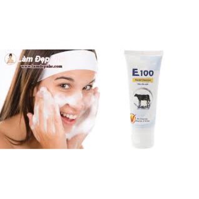 Sữa rửa mặt E100 bò 50g 100g dưỡng trắng mềm mịn da