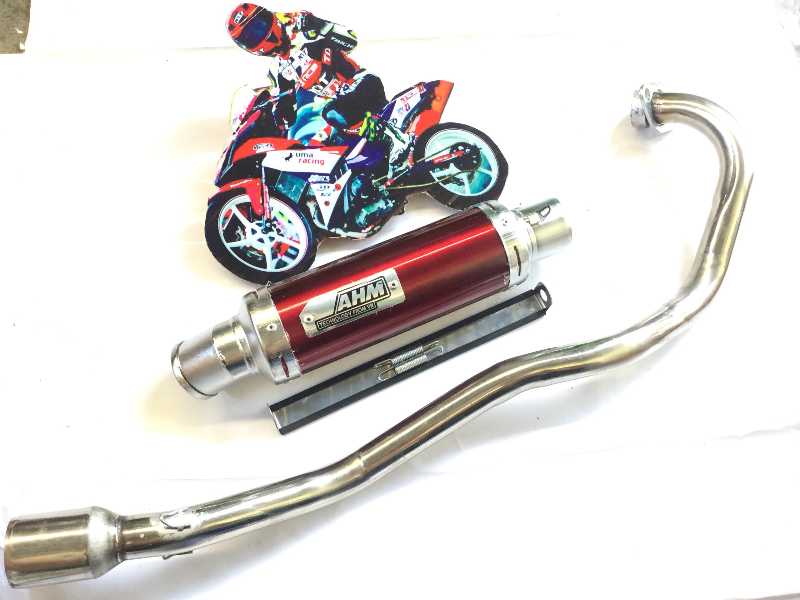 Pô độ ahm đỏ - cổ pô lắp exciter 150