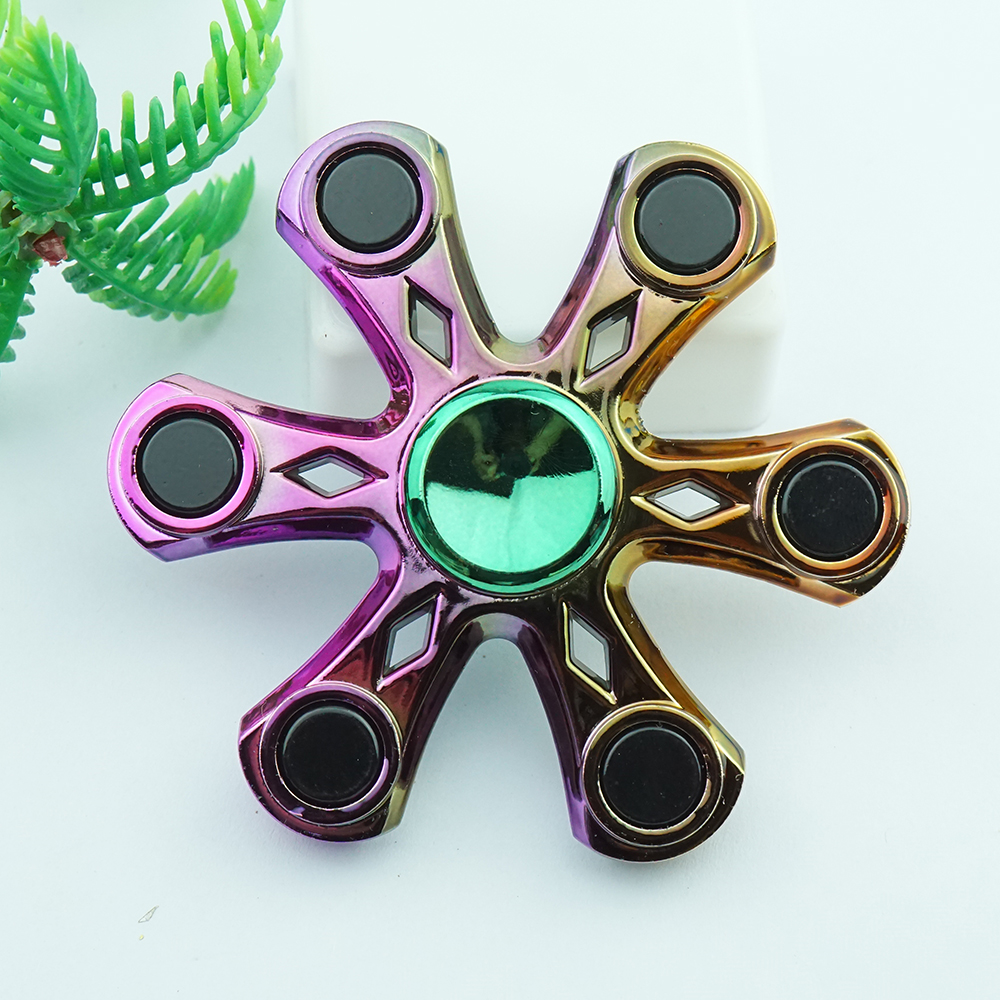 Con quay hand fidget spinner 6 cánh mạ titan 90-150 giây legaxi hscg