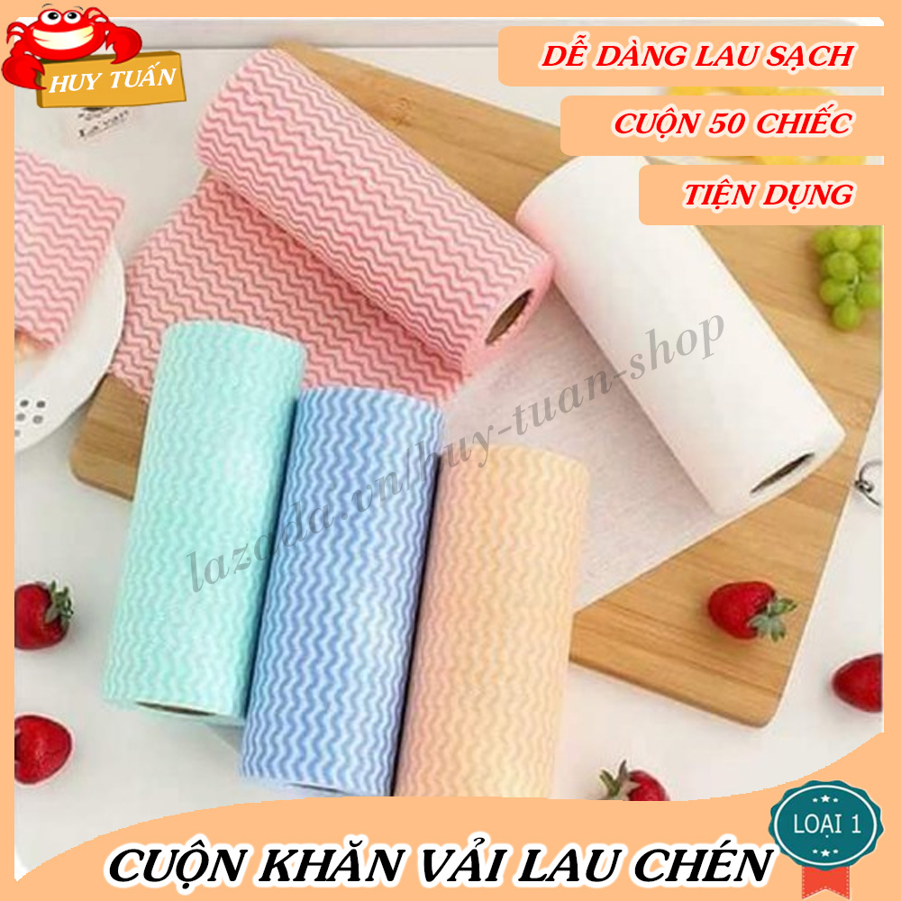 Cuộn Khăn Vải Không Dệt Lau Chén Đĩa ( 50 Miếng)