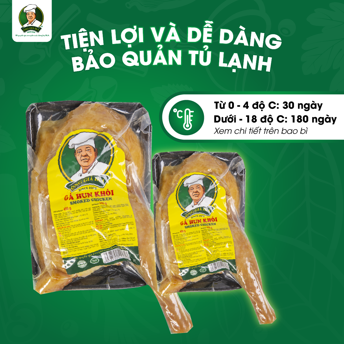 [ Chỉ giao HCM & Hà Nội] Gà hun khói 450g Ông già Ika