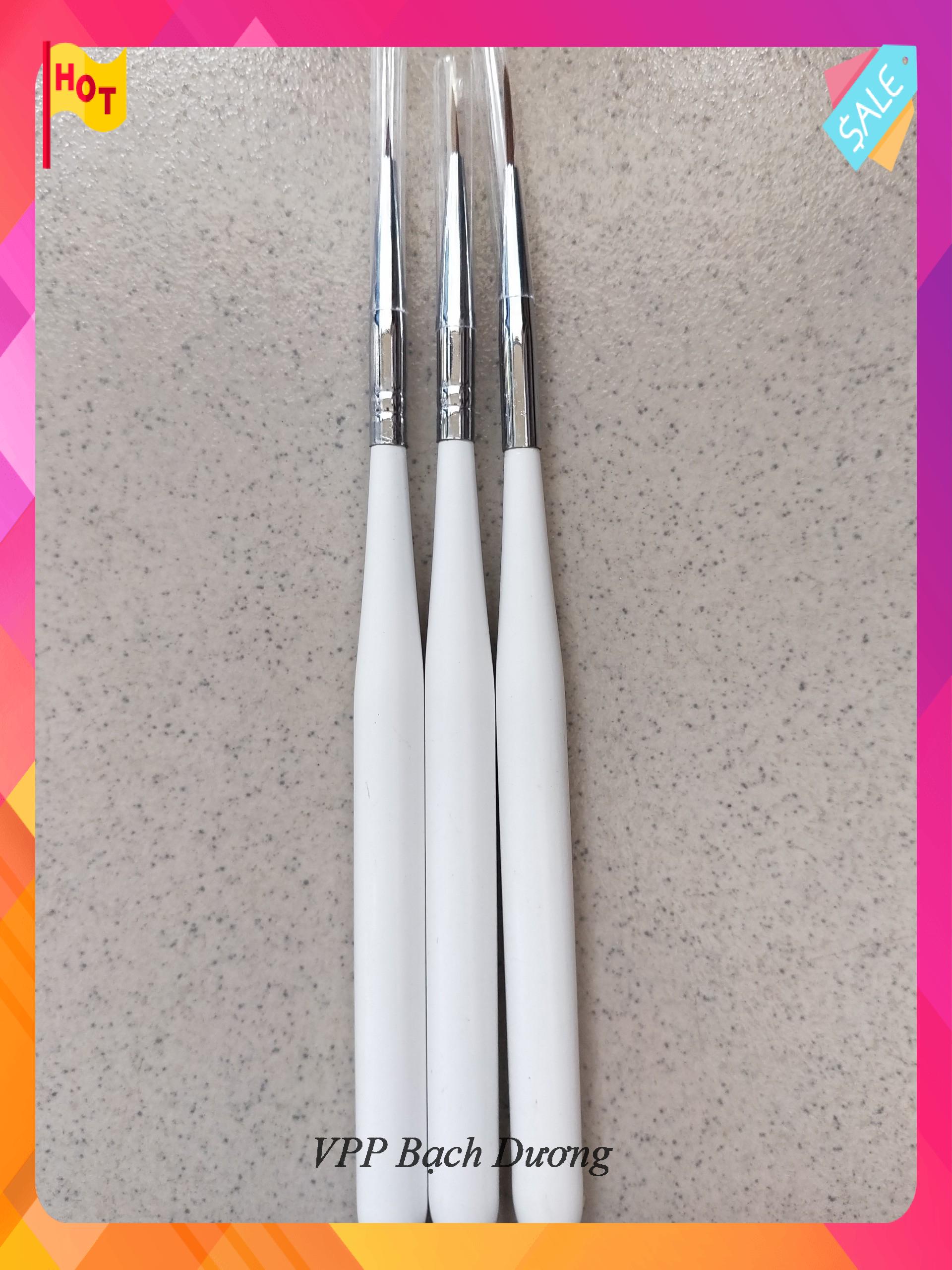 Cọ vẽ nét - 3 cây trắng - cọ tỉa - cọ nail