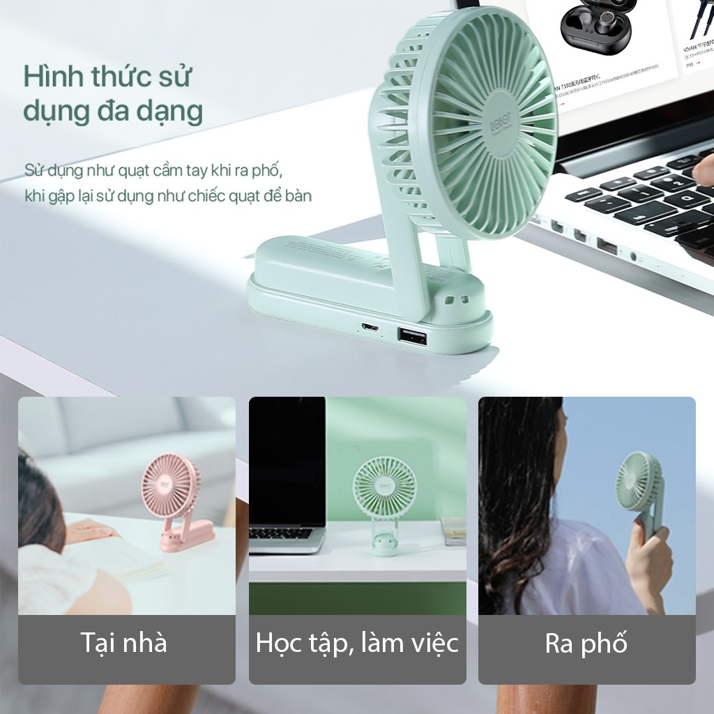 Quạt Mini Cầm Tay ROBOT RT-BF11 - Dung Lượng Pin 2.000mAh - 3 Tốc Độ Gió