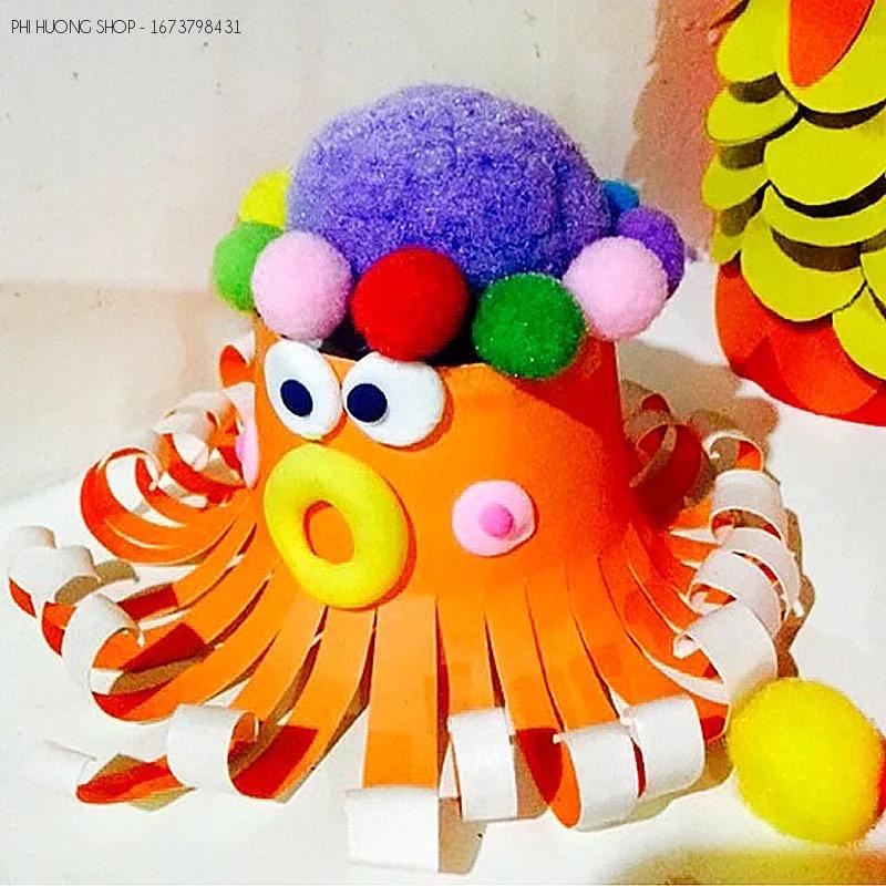 Hạt bông pompom đủ màu nhiều kích cỡ trang trí handmade