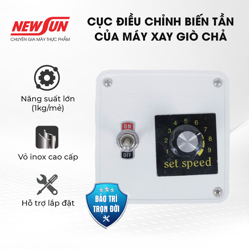 Cục điều chỉnh biến tần của máy xay giò chả công suất lớn NEWSUN