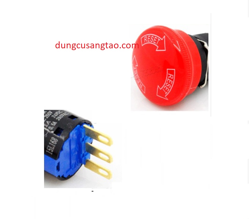 Nút nhấn khẩn cấp (emergency stop button), công tắc ngưng khẩn cấp