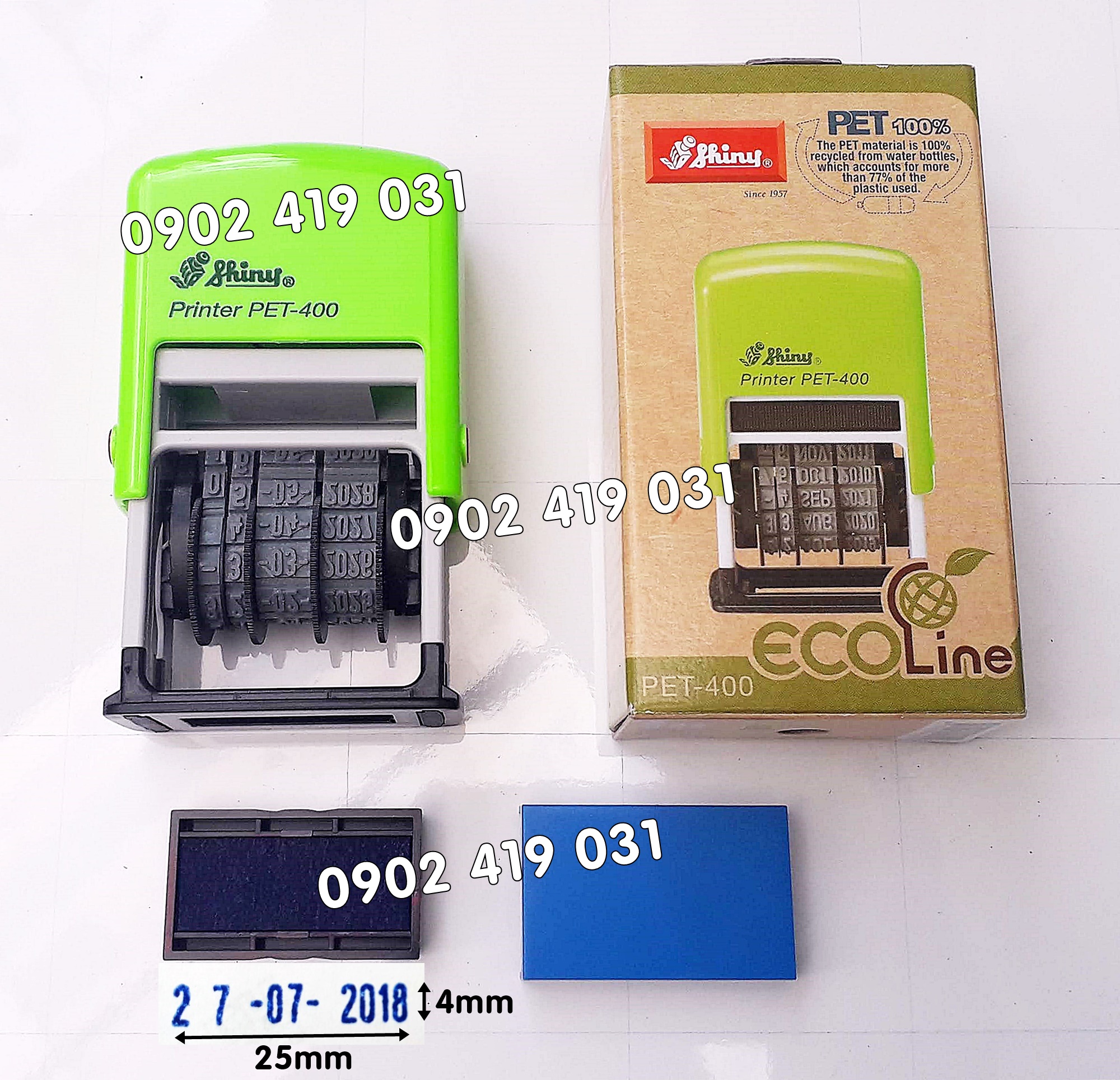 Con Dấu Ngày Tháng Năm Shiny PET-400 [ S400 - Số Cao 4mm ]