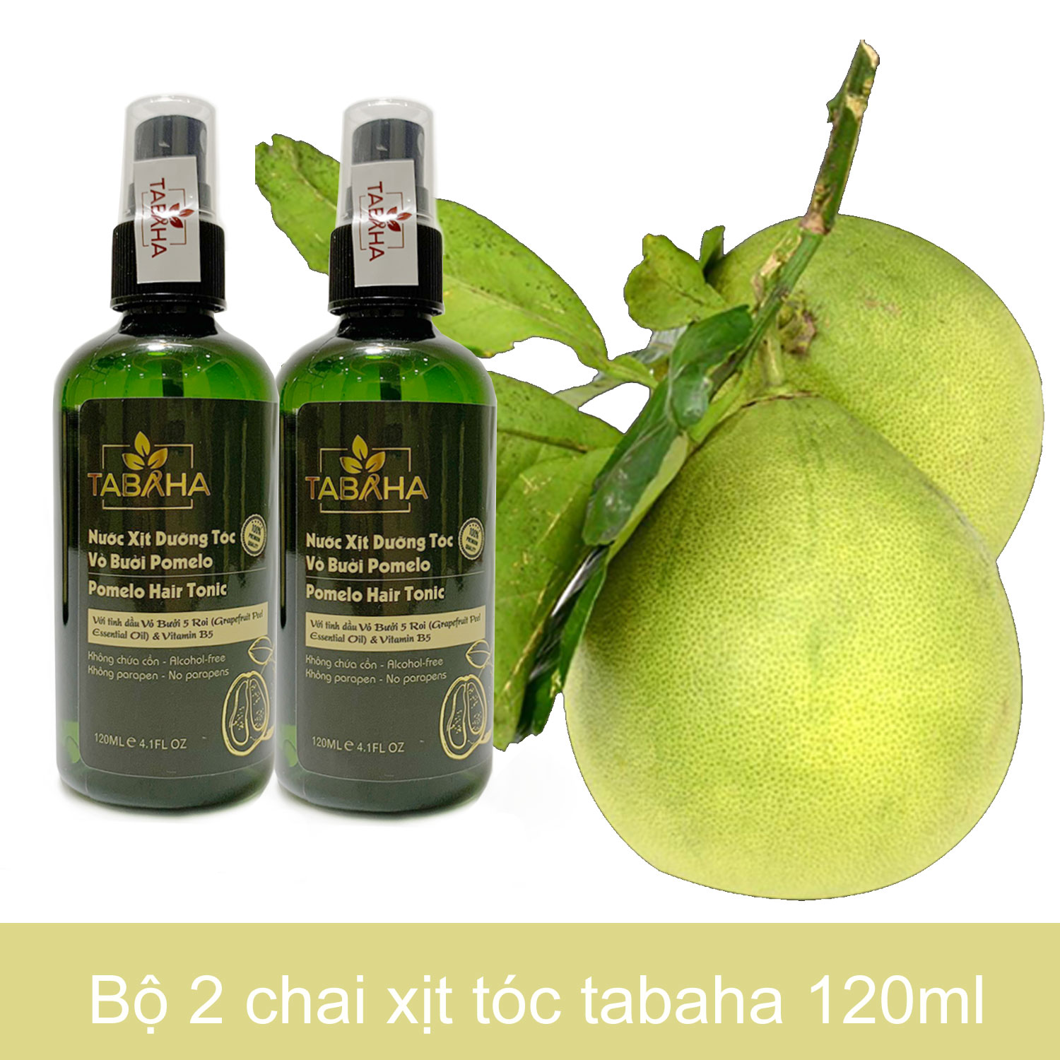 [HCM]Liệu trình ngăn rụng tóc 2 chai xịt mọc tóc Pomelo Tabaha 120ml