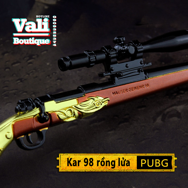 Móc khóa mô hình game PUBG - K98 Rồng Lửa - 18cm