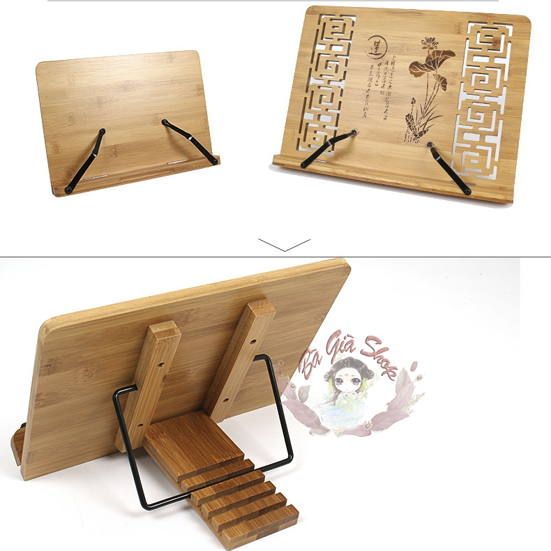Kệ đọc sách giá kẹp sách bằng gỗ (size lớn)