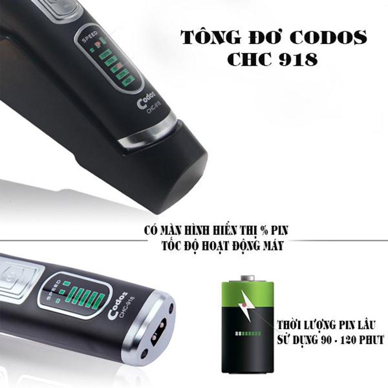 Tông đơ cắt tóc Codos 918 hiện thị phần trăm pin