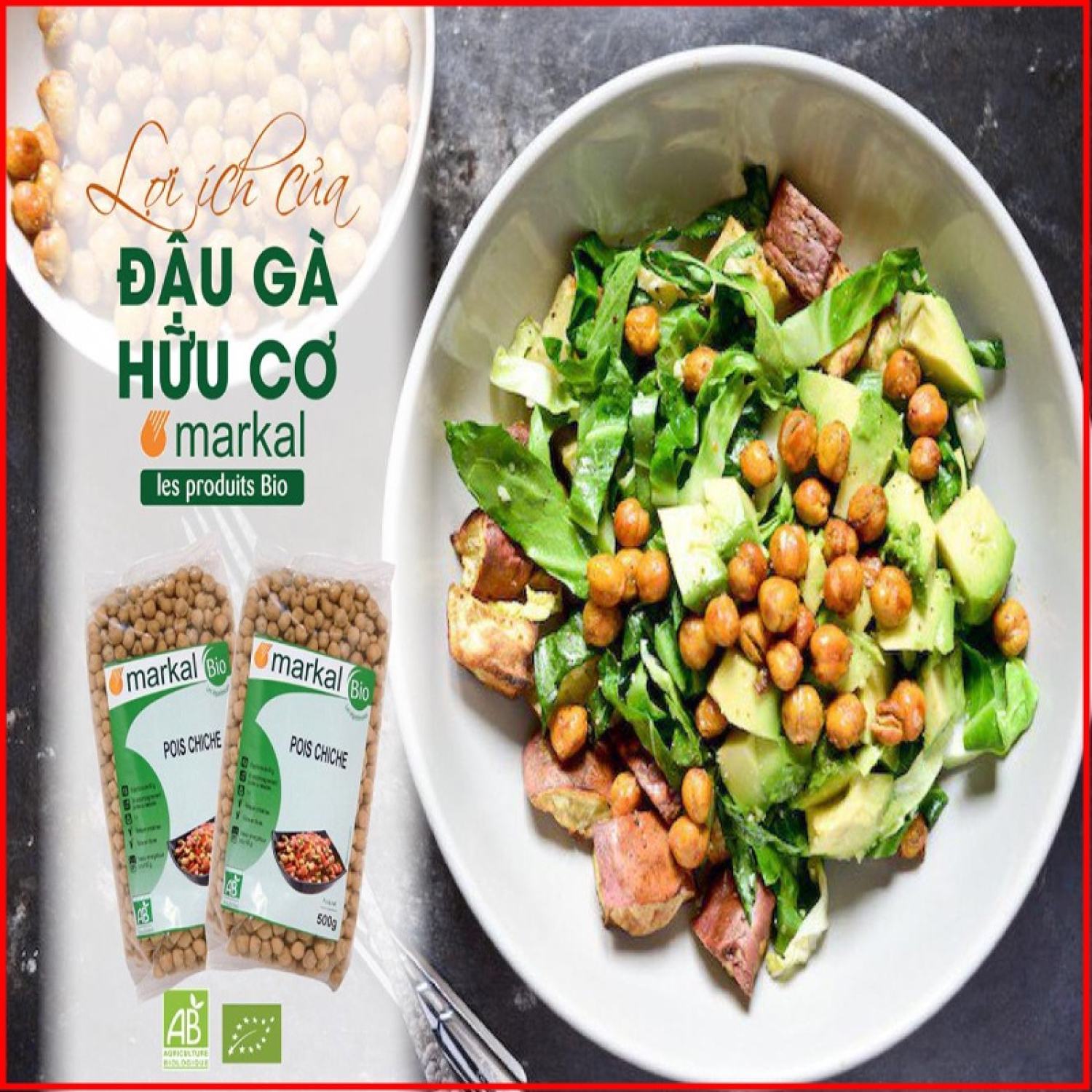 Đậu Gà Hữu Cơ Markal Pháp Gói 500g