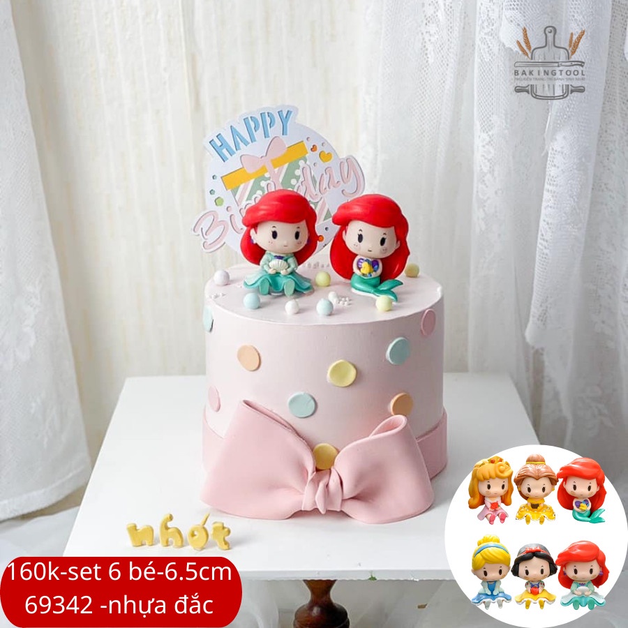 [HÀNG HOT - LOẠI 1] Trang trí bánh mô hình 6 công chúa Disney chibi