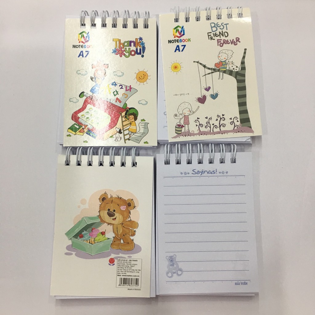 Combo 2 Sổ Lò Xo Hải Tiến A7 200 Trang