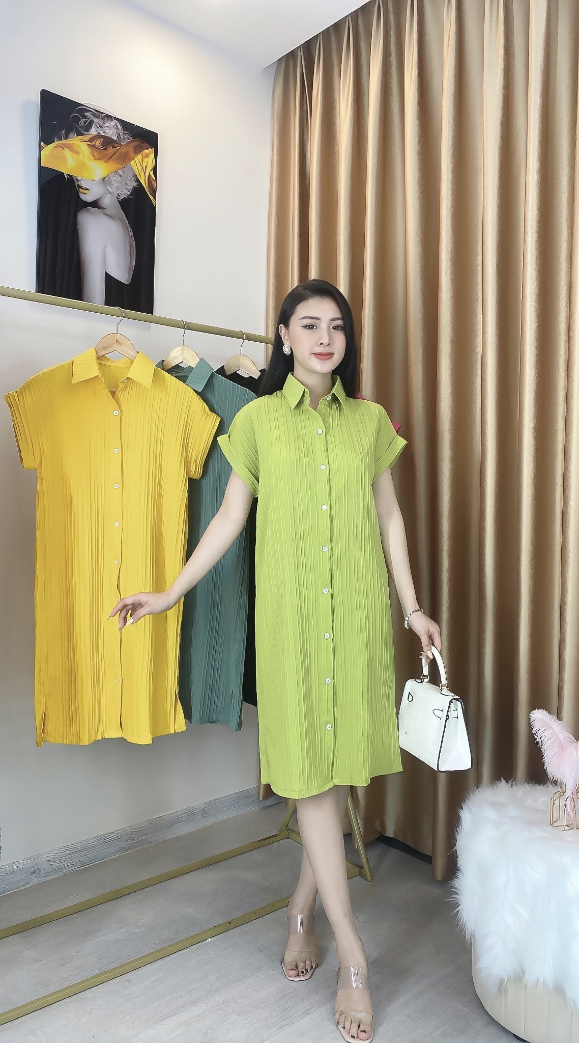Đầm Sơ Mi Suông Công Sở AMTD117