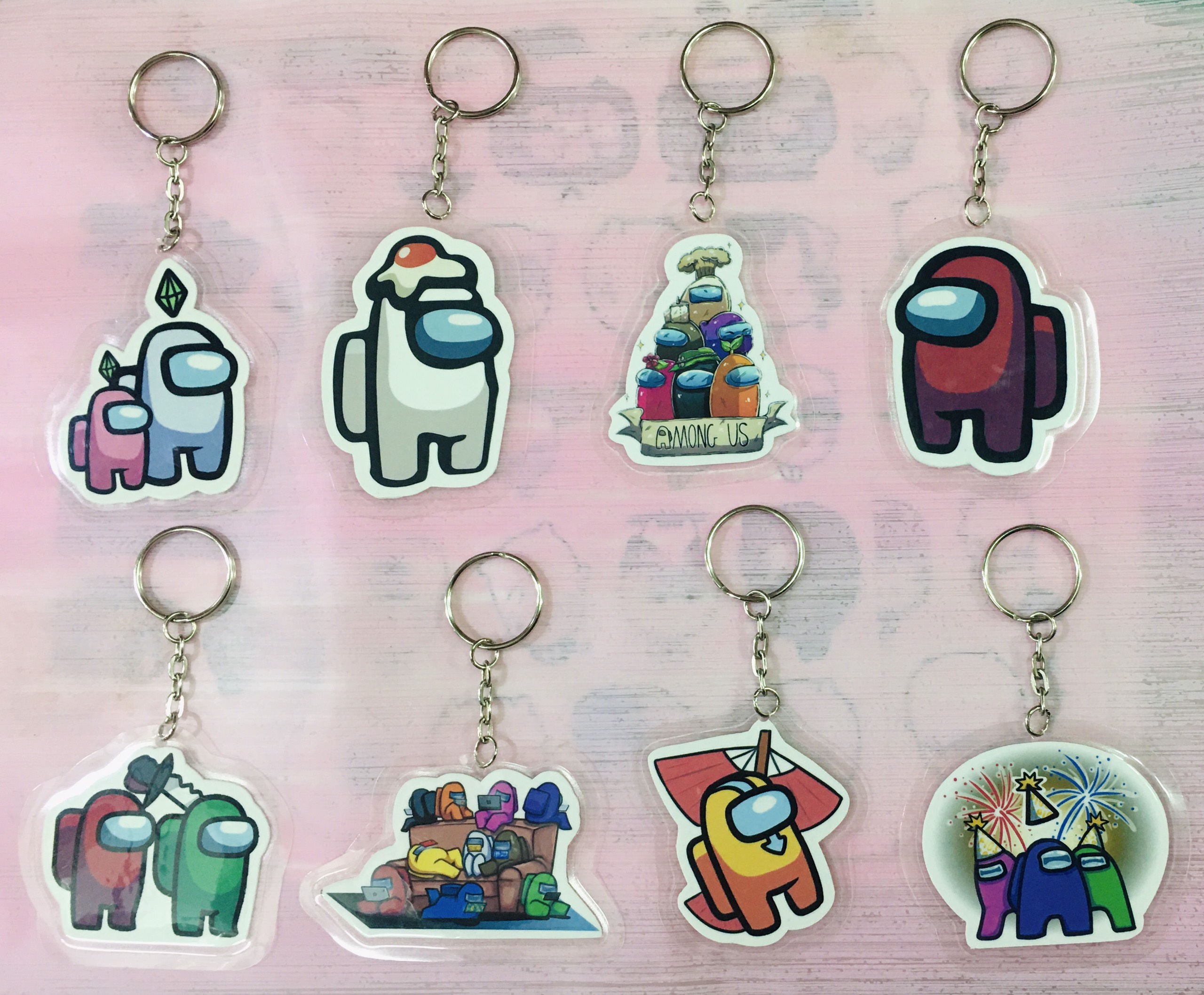 Set 3-5 Móc khóa cắt tỉa Among Us khác nhau gửi gẫu nhiên