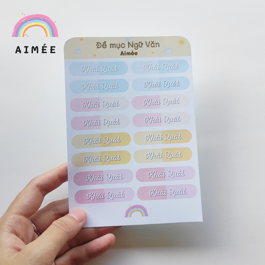 Combo 5 Sticker Tấm Đề Mục Văn Học ( Không cắt sẵn) | AIMÉE