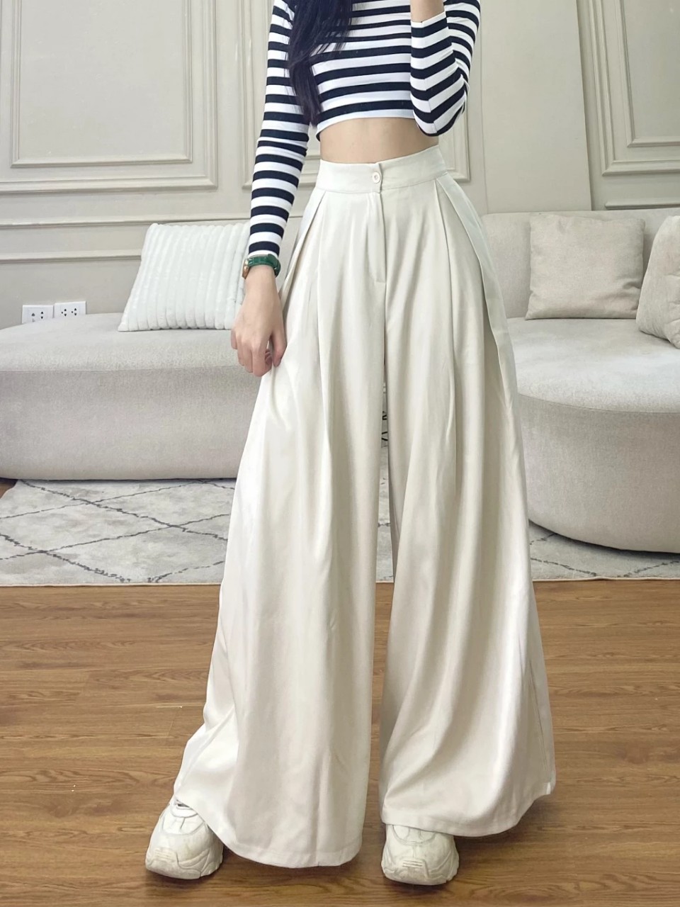 Quần tây ống rộng ulzzang thắt dây 1 bên chất ruby cao cấp 534/0038 - 247StoreFashion