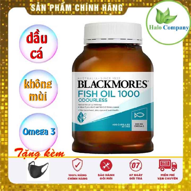 Dầu cá Blackmores fish oil 1000mg hộp 400 viên bổ sung omega 3 tự nhiên nhập khẩu