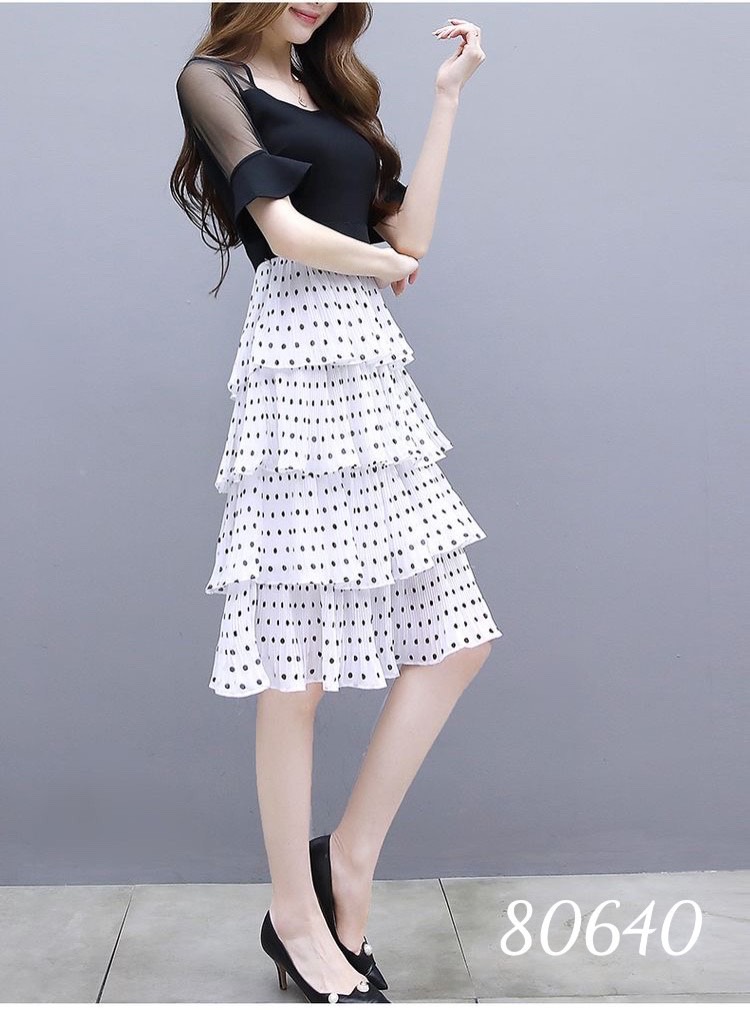 Đầm voan bi tầng-QH