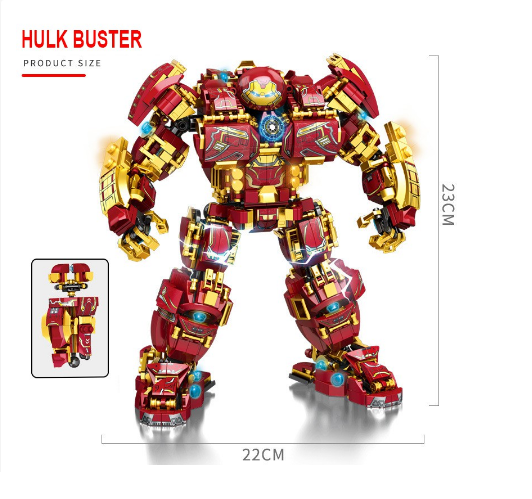 [Rẻ vô địch] Đồ Chơi Lắp Ráp Kiểu LEGO Marvel Avengers Mô Hình HulkBuster Heroes Steel Mecha LY 76026 Với 1450 Mảnh Ghép