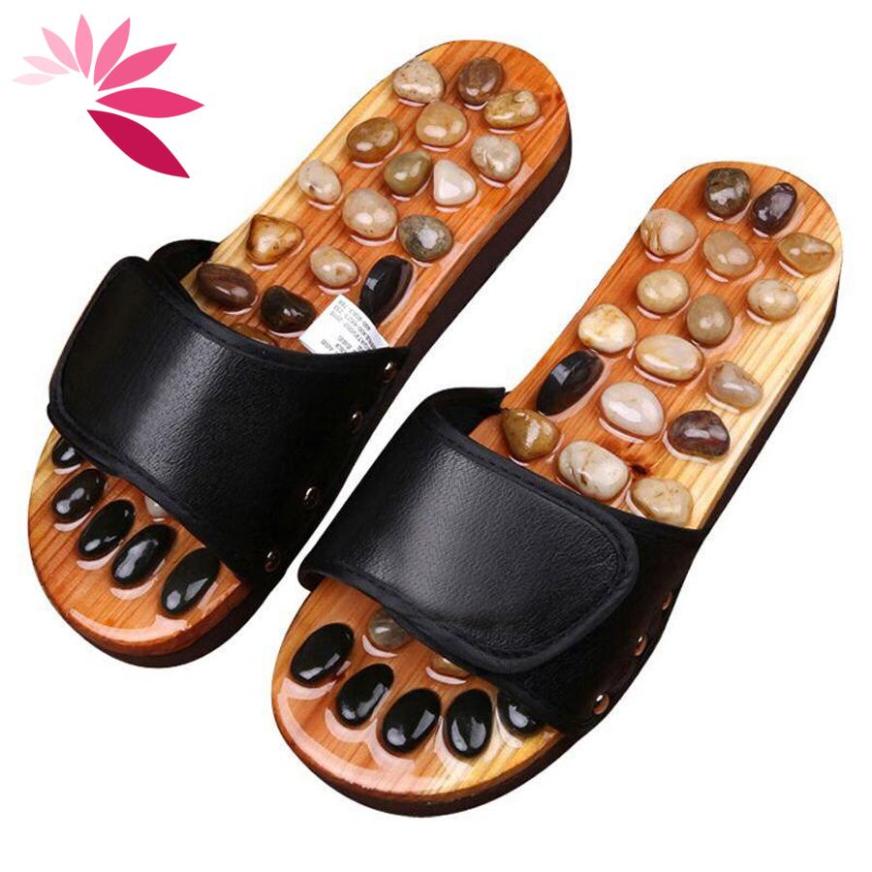 GÍA BUÔN) Dép Massage khảm đá Bấm huyệt bàn chân trên gỗ tự nhiên, Bấm Huyệt chân Giảm căng thẳng mệt mỏi size từ 37 đến 41 giá rẻ
