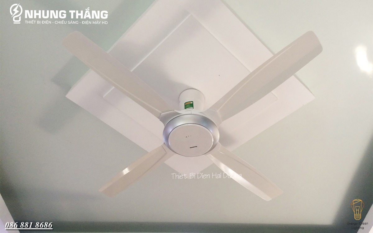 Quạt trần 4 cánh Panasonic F-56XPG Trắng-Đen - Có điều khiển - Bảo hành 1 năm - Có Video