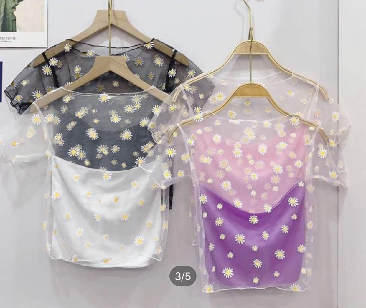 ÁO CROPTOP LƯỚI HOA CÚC NỮ SIÊU DỄ THƯƠNG NỮ TÍNH