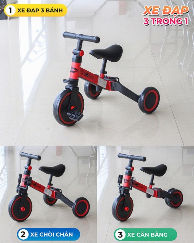 Xe đạp đa năng 3 bánh - cân bằng - Chòi chân cho bé BABY PLAZA Broller AS006